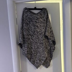 Tart Black and Gray Poncho Sweater